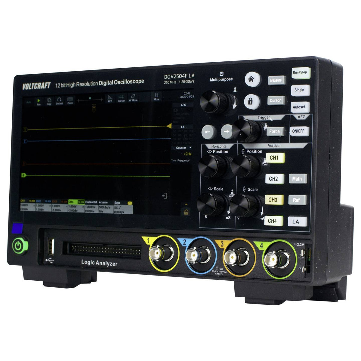 VOLTCRAFT Oszilloskop Digital Messgerät DOV2504F Logic Analyzer 250 MHz 4-Ka778 - 4064161397207