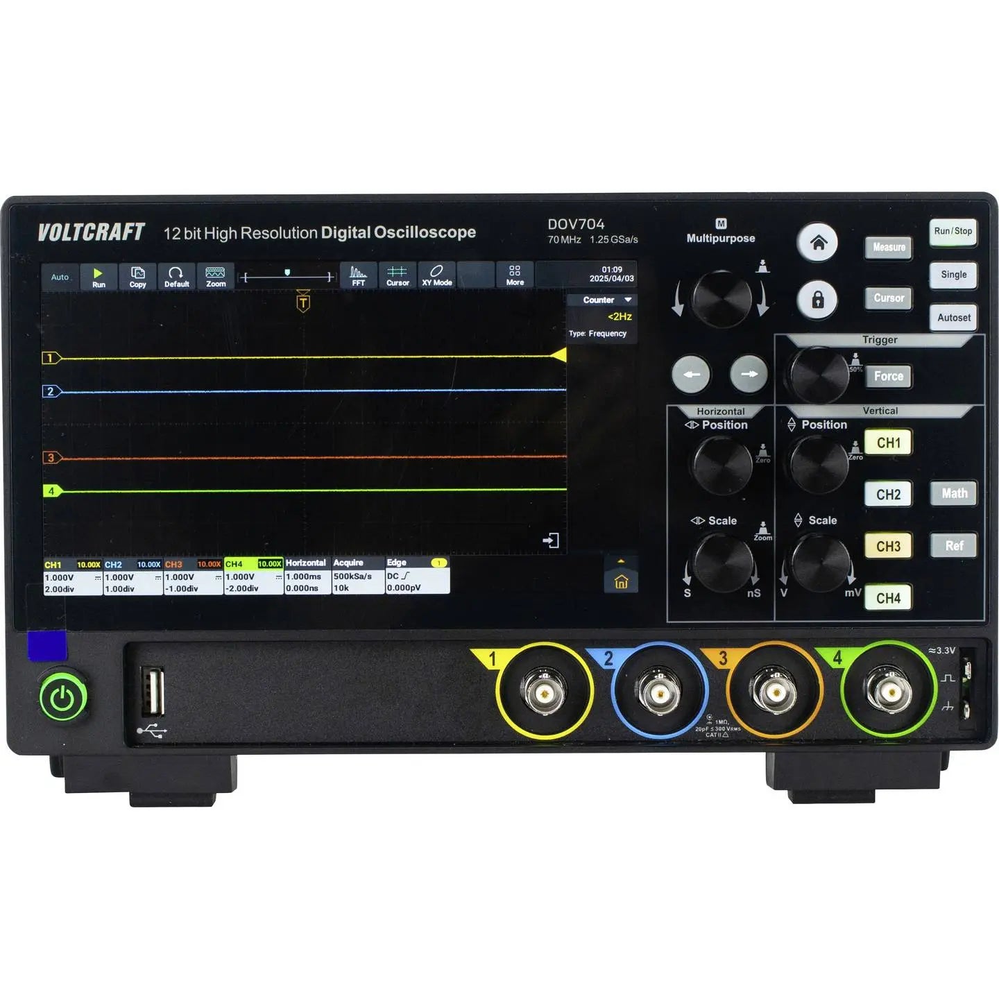 B-Ware Voltcraft Oszilloskop Messgerät Digital Oszil Dov704 Lcd Touchscreen 4 Kanäle - 4064161397122