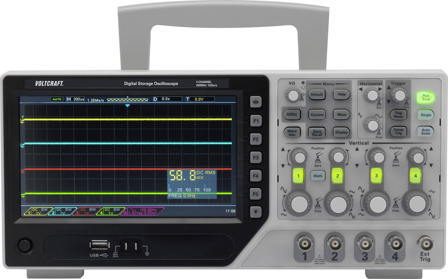 B-Ware Voltcraft Dso 1204 E Digital Oszilloskop 200 M Hz 4 Kanal  64 Kpts 8 Bit Messgerät - 4016139316819
