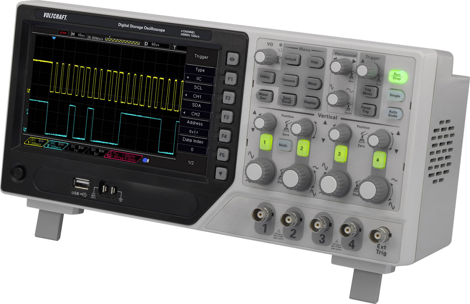 B-Ware Voltcraft Dso 1204 E Digital Oszilloskop 200 M Hz 4 Kanal  64 Kpts 8 Bit Messgerät - 4016139316819