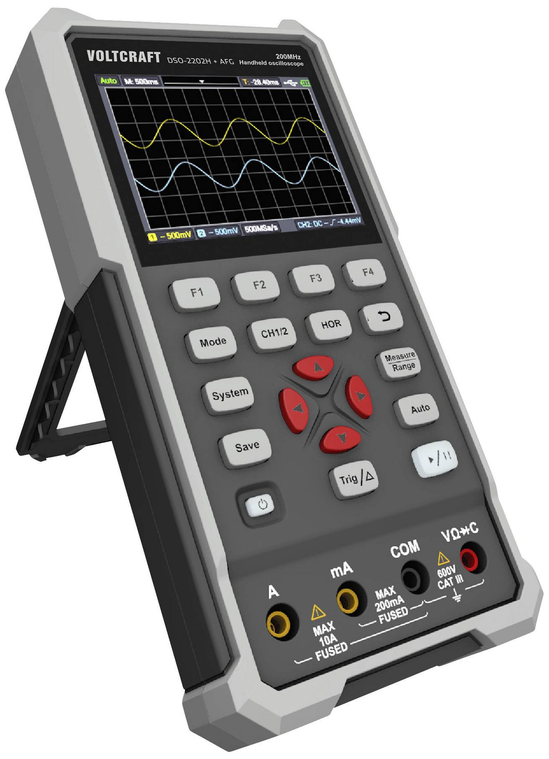 B-Ware Voltcraft Dso 2202 H + Afg Hand Oszilloskop Multimeter Spannungsprüfer Messgerät
