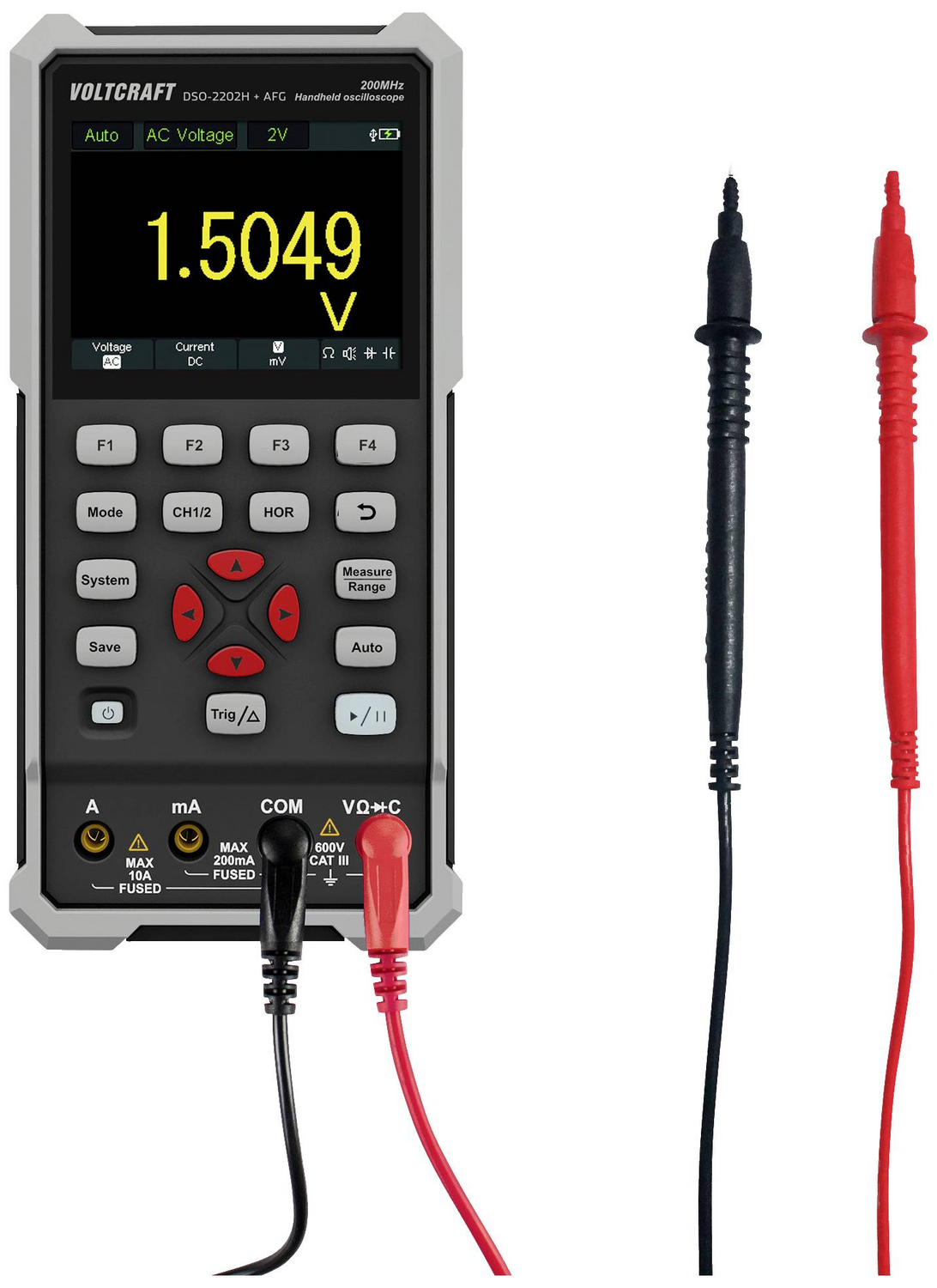 B-Ware Voltcraft Dso 2202 H + Afg Hand Oszilloskop Multimeter Spannungsprüfer Messgerät