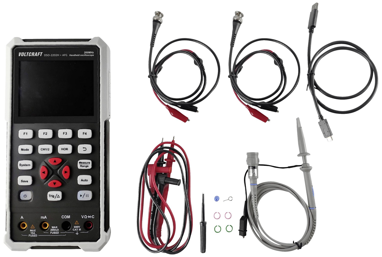 B-Ware Voltcraft Dso 2202 H + Afg Hand Oszilloskop Multimeter Spannungsprüfer Messgerät