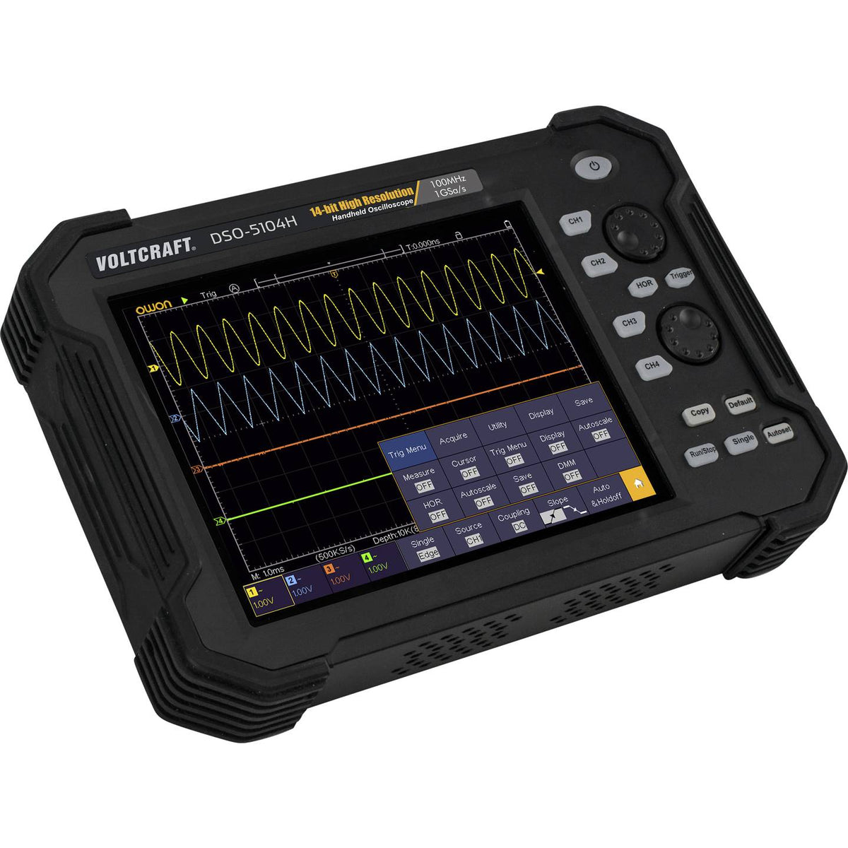 VOLTCRAFT Hand-Oszilloskop 100 MHz 4-Kanal 1 GSa/s 40Mpts 14Bit SIEHE TEXT/FOTO - 4064161075242