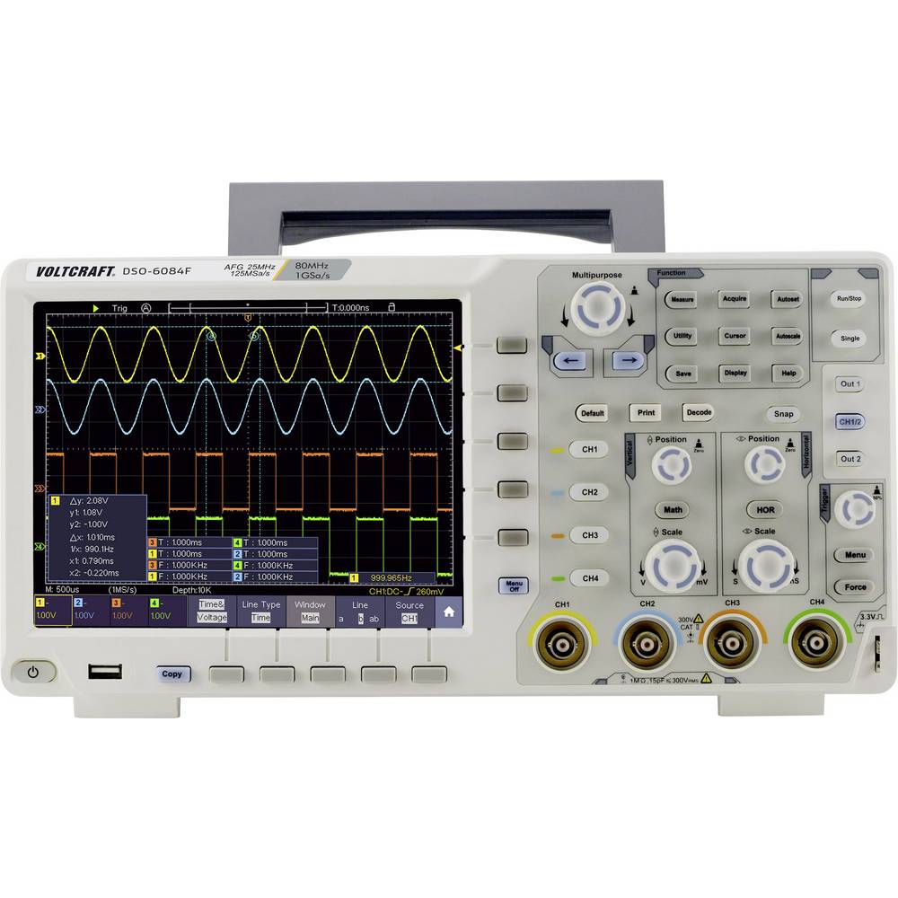 VOLTCRAFT DSO-6084F Digital Oszilloskop Funktionsgerät Elektrogerät Elektronik - 4053199535583
