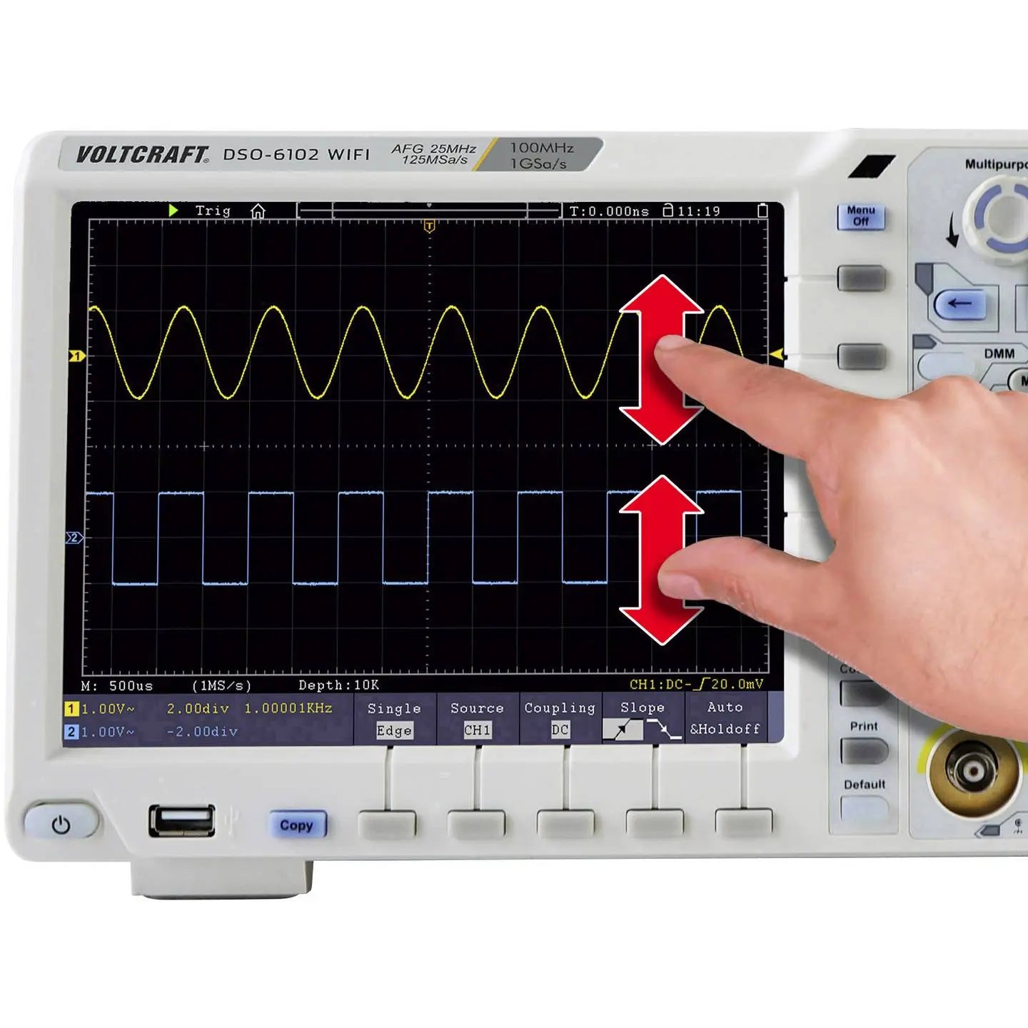 B-Ware Voltcraft Digital Oszilloskop Dso 6102 Wifi 100 M Hz 2 Kanal Funktionsgenerator