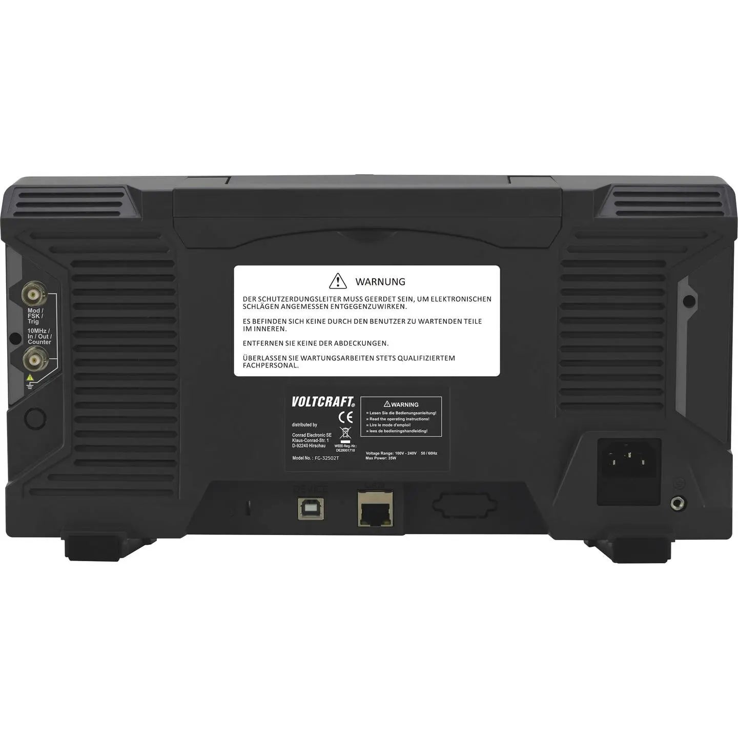 B-Ware Voltcraft Funktionsgenerator Signalgenerator Fg32502 T Netzbetrieben Dds 2 Kanal - 4053199951093