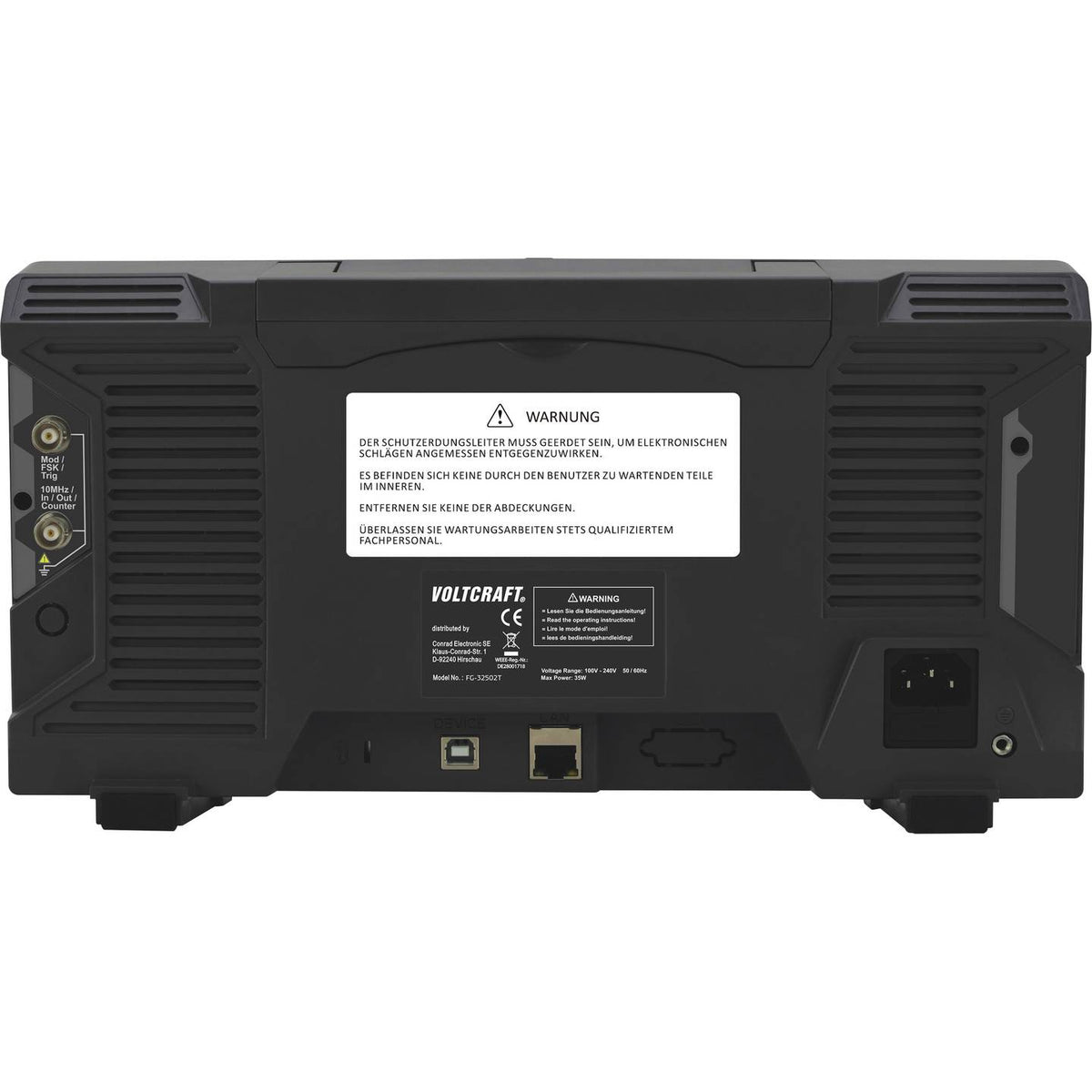 VOLTCRAFT Funktionsgenerator Signalgenerator FG32502T netzbetrieben DDS 2-Kanal - 4053199951093