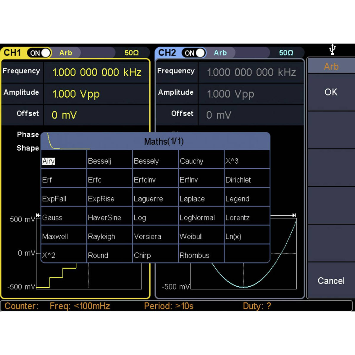 VOLTCRAFT Funktionsgenerator Signalgenerator FG32502T netzbetrieben DDS 2-Kanal - 4053199951093