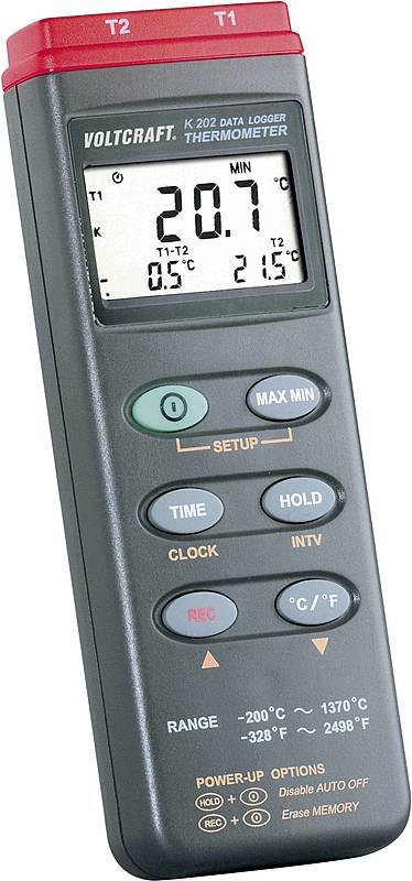 Voltcraft K202 Temperatur Messgerät   200 Bis +1370°C Fühler Typ K Datenlogger B-Ware - 4016138519631