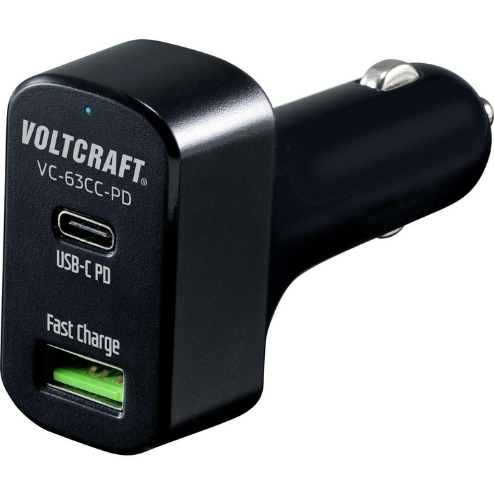 Voltcraft Cas 63 Vc 63 Cc Pd Usb Ladegerät Kfz Ausgangsstrom 3 A 2 X Usb Charge B-Ware - 4053199920785