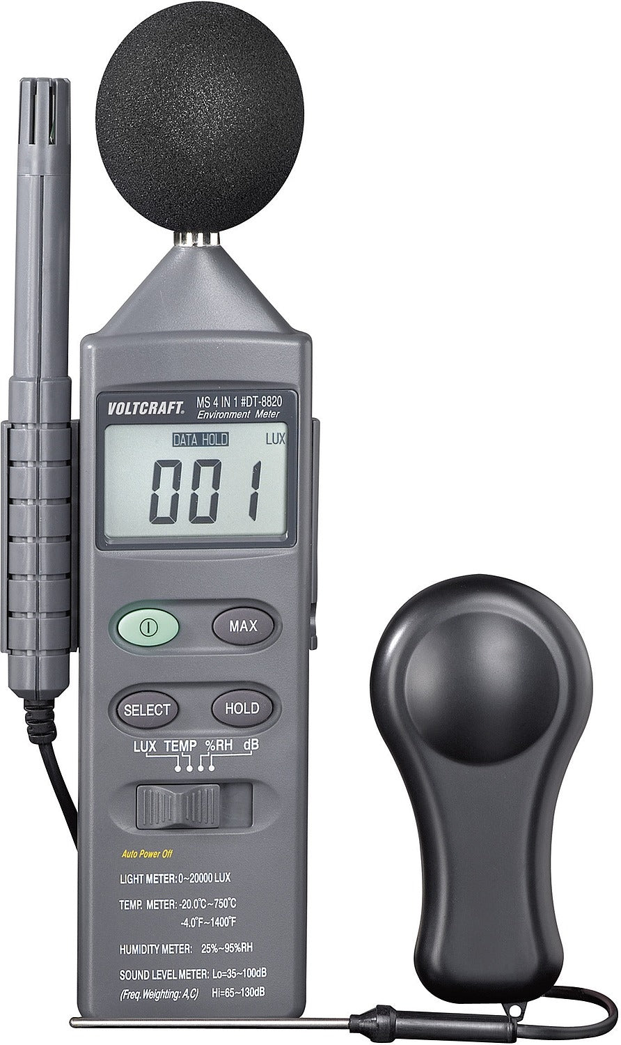 B-Ware Voltcraft T 8820 Temperatur Messgerät  20  +750 °C Fühler Typ K 4 In 1 Schwarz - 4016138523218