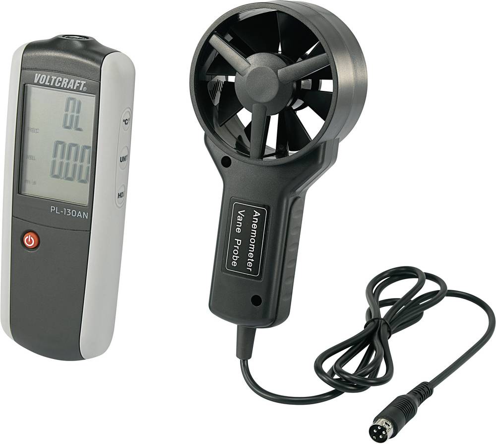 Voltcraft PL-130 AN Anemometer 0.4-30 m/s -10°C - 60°C Luftstrom- Windmesser - 4016138635010