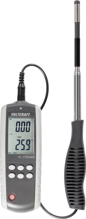 B-Ware Voltcraft Anemometer PL-135HAN 0.1 bis 25 m/s externer Teleskop-Hitzdrahtfüh882