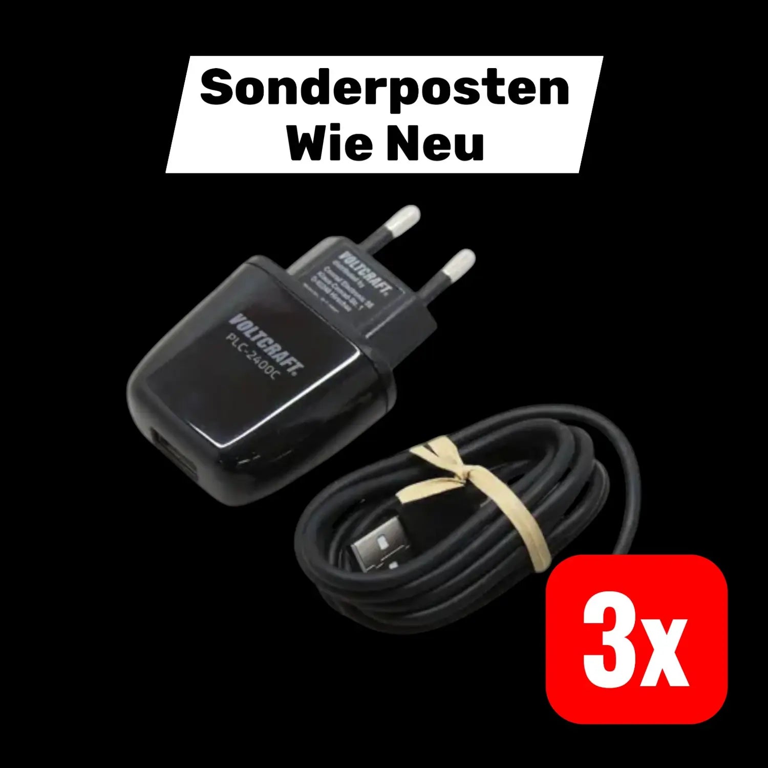 B-Ware Voltcraft Usb Ladenetzteil Plc 2400 C I Pad I Phone I Pod Apple Lightning 3 Stück - 4053199993611