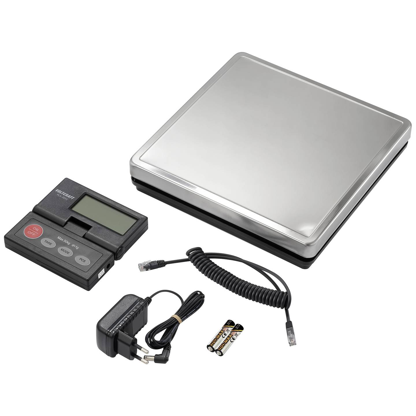 B-Ware Voltcraft Plattformwaage Waage Digitalwaage 50kg Edelstahl Pls 205 S Silber - 4064161317960