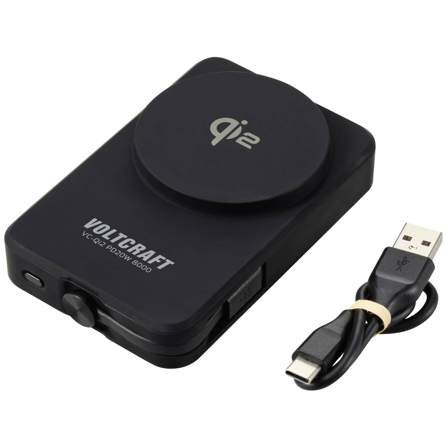 B-Ware Voltcraft Powerbank Akku Ladegerät Qi2 Schwarz 8000m Ah Usb C Magnetisch Batterie - 4064161318769