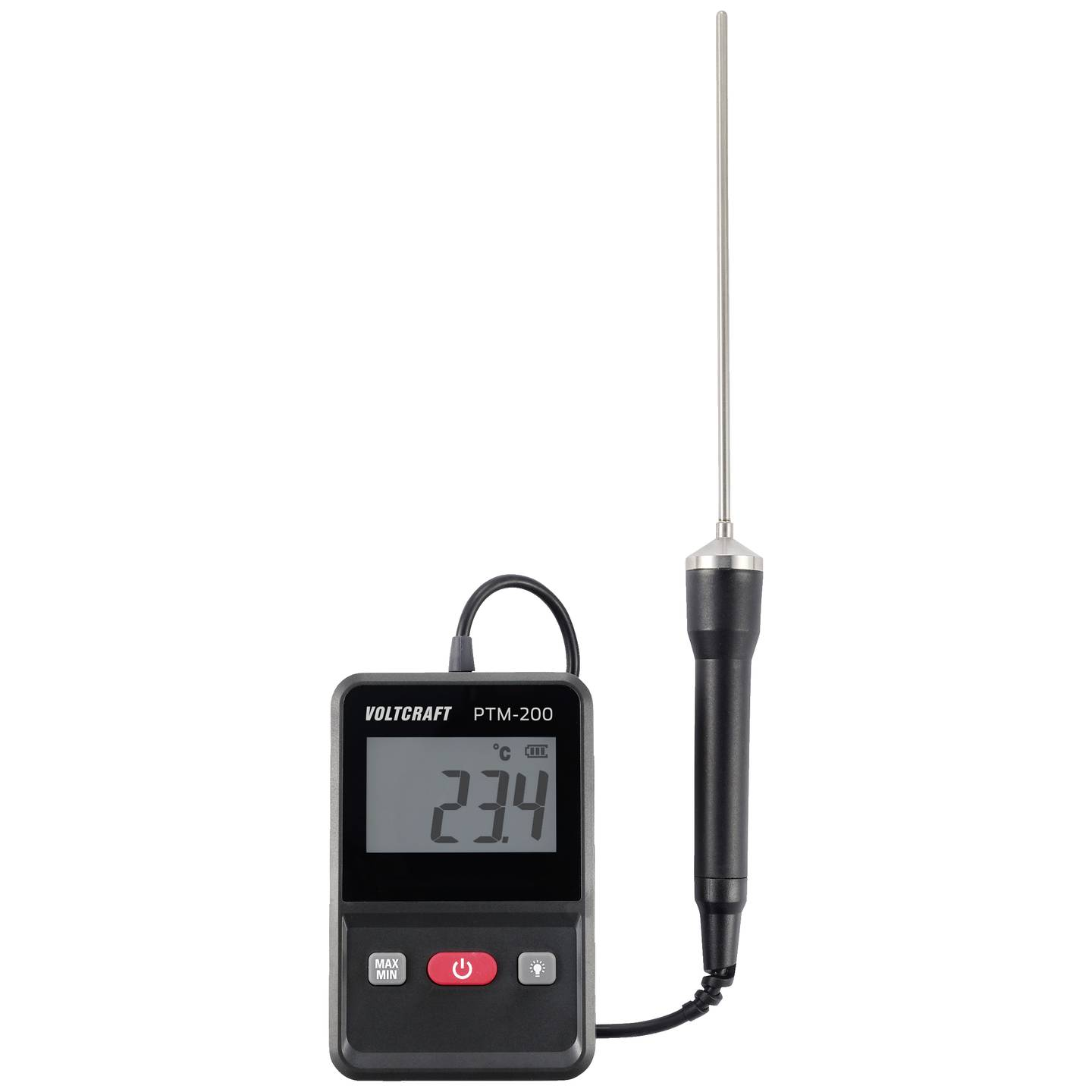 B-Ware Voltcraft Temperaturmessgerät Thermometer Ptm 200 Sensor Pt1000 Weiß Display