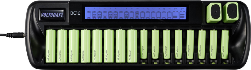 B-Ware Voltcraft Bc16 Rundzellen Ladegerät Ni Mh Li Ion Mignon Aa Micro Aaa 9 V Siehe Text - 4053199972302