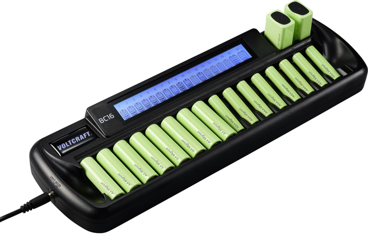 Voltcraft Bc16 Rundzellen Ladegerät Li Ion Mignon Aa Micro Aaa 9 V Siehe Text/Foto B-Ware