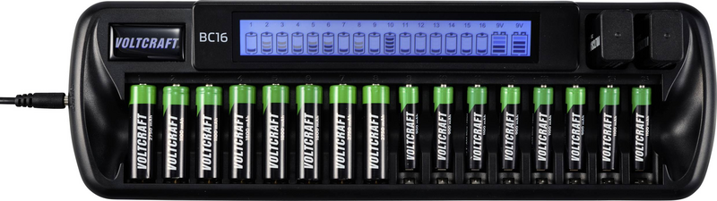 B-Ware Voltcraft Bc16 Rundzellen Ladegerät Ni Mh Li Ion Mignon Aa Micro Aaa 9 V Block352 - 4053199972302
