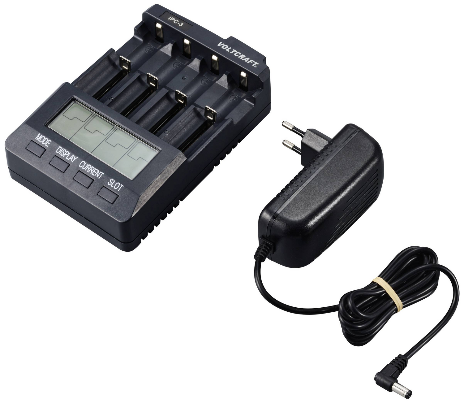 Chargeur Voltcraft IPC 3 cellules rondes (reconditionné) pour batteries NiCd, NiMH et Li-ion 321