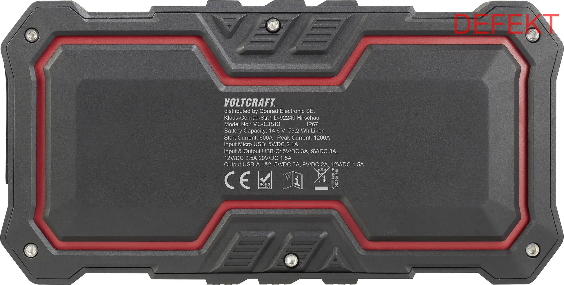Voltcraft Vc 11769555 Schnellstartsystem Jump Starter Ladegerät Power Defektware D-Ware - 4064161168074