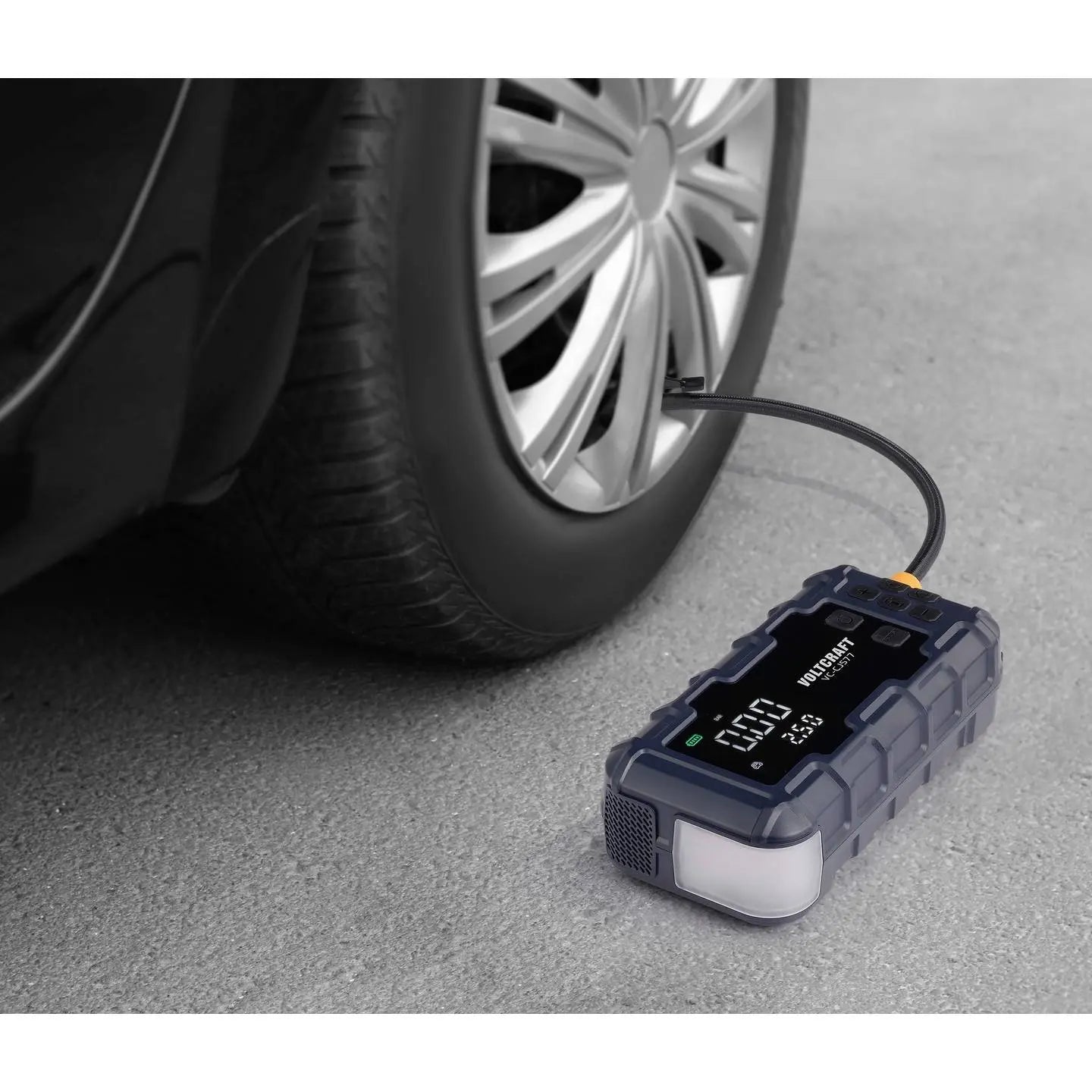 B-Ware Voltcraft Schnellstartsystem Starthilfegerät Kompressor Led Powerbank 4 In 1 Set - 4064161341583