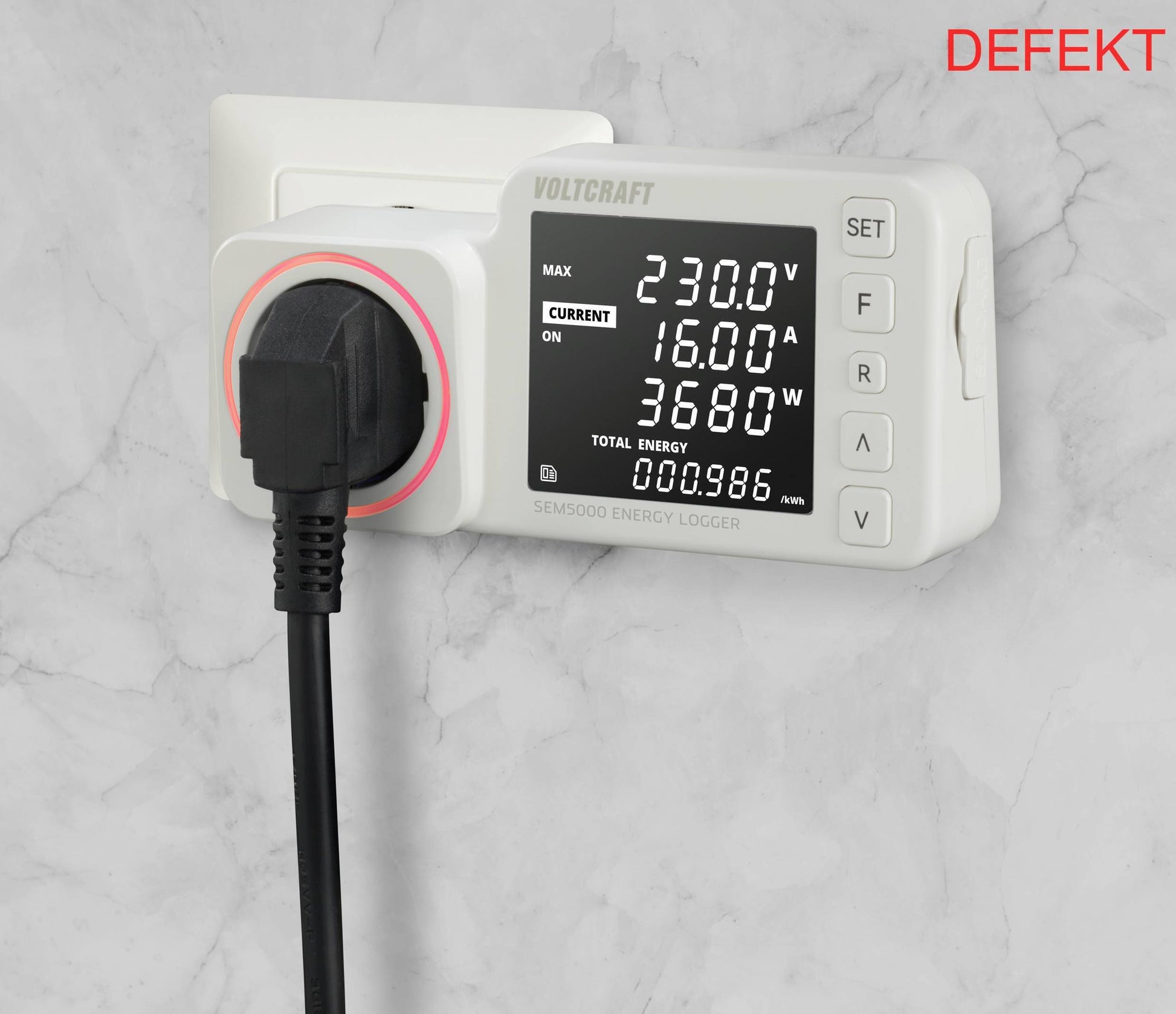 D-Ware Voltcraft Energiekostenmessgerät Kostenprognose überspannungsalarm Defektware - 4064161218847