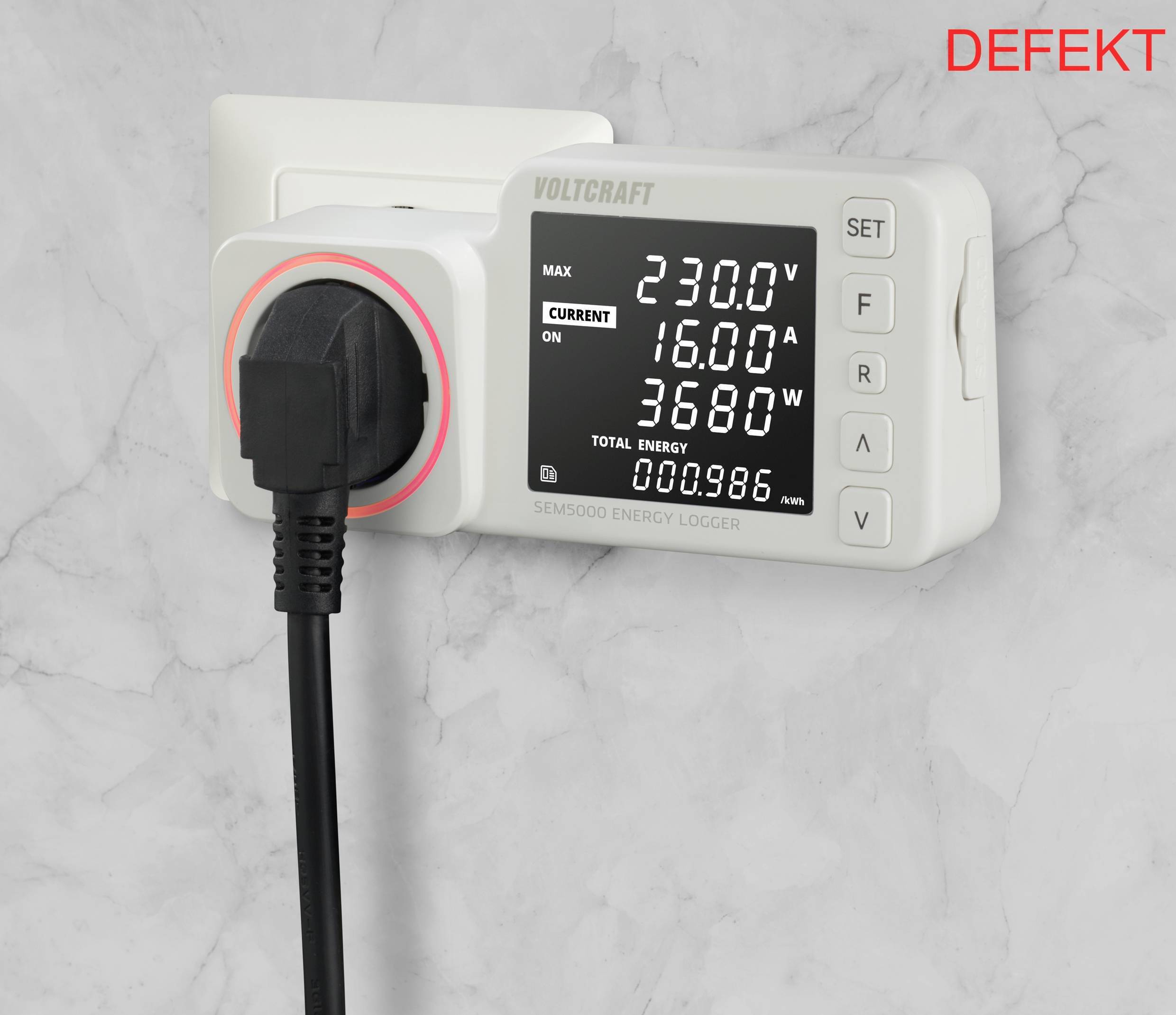 D-Ware Voltcraft Energiekostenmessgerät Kostenprognose überspannungsalarm Defektware - 4064161218847