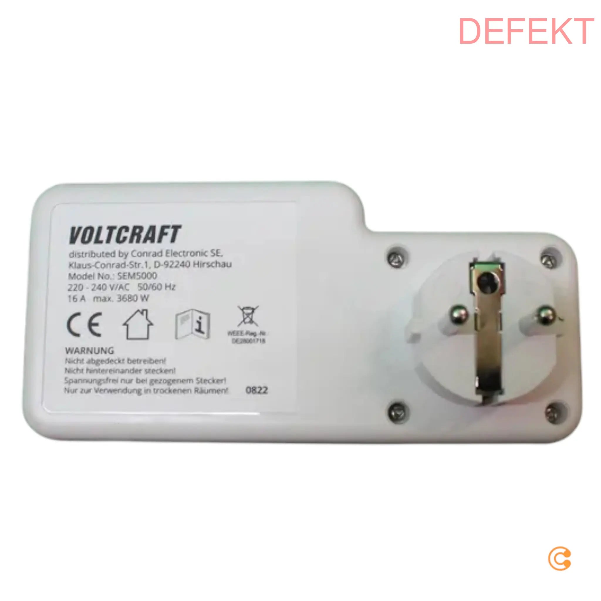 Voltcraft Energiekostenmessgerät Kostenprognose überspannungsalarm Defektware D-Ware - 4064161218847