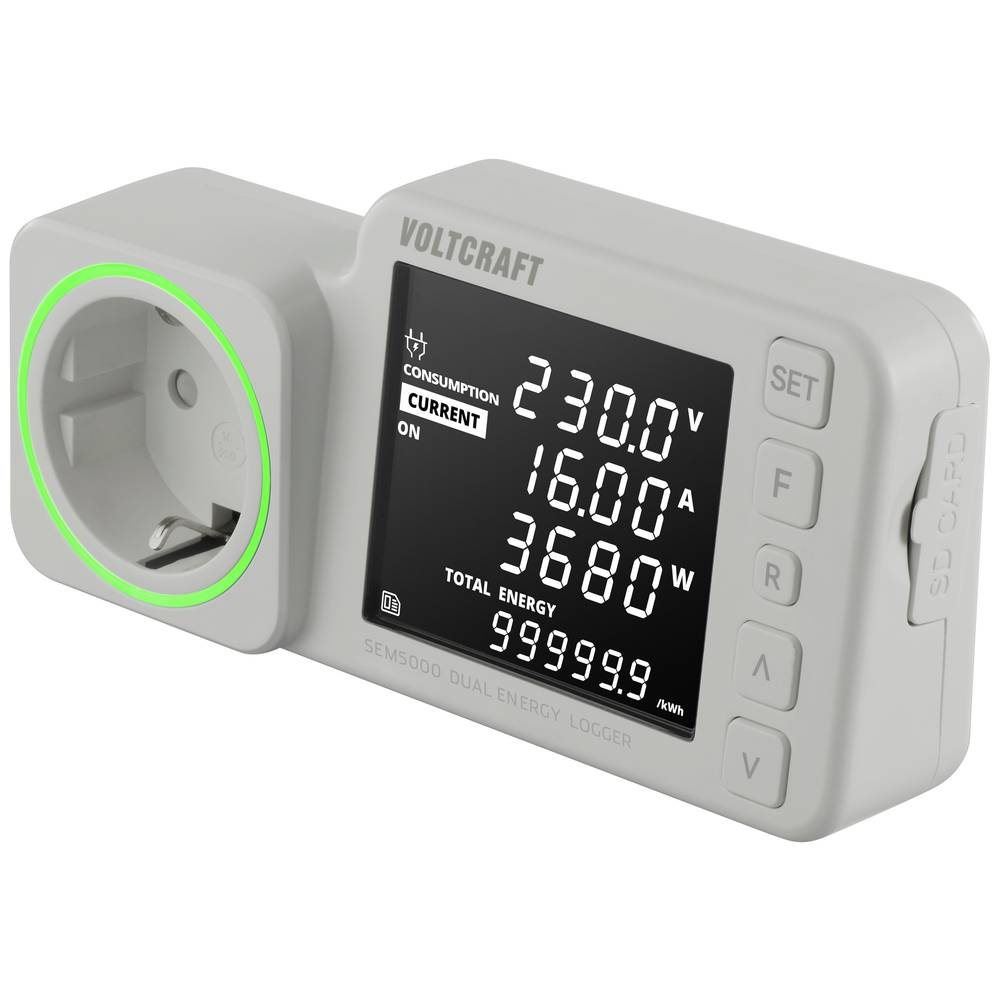 B-Ware Voltcraft Sem5000 Dual Energiekosten Messgerät Kostenprognose Alarmfunktion