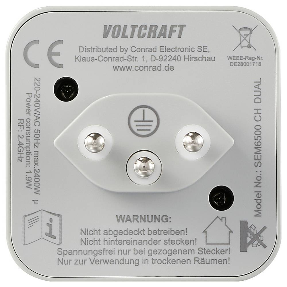 B-Ware Voltcraft Sem6500 Ch Dual Energiekosten Messgerät Strommesser Funksteckdose - 4064161337685