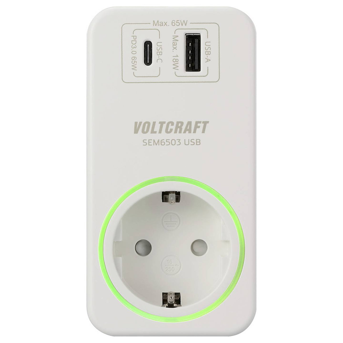 VOLTCRAFT Energiekostenmessgerät Messgerät USB Ladeleistung WLAN Funksteckdose - 4064161293738