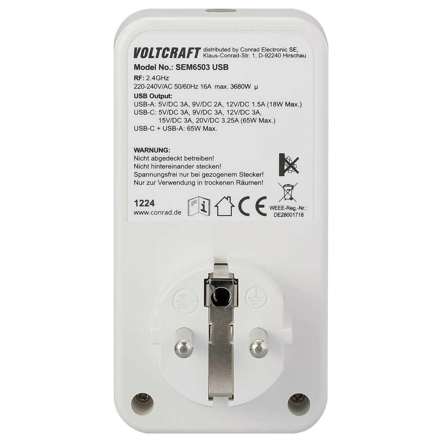 B-Ware Voltcraft Energiekostenmessgerät Messgerät Usb Ladeleistung Wlan Funksteckdose - 4064161293738