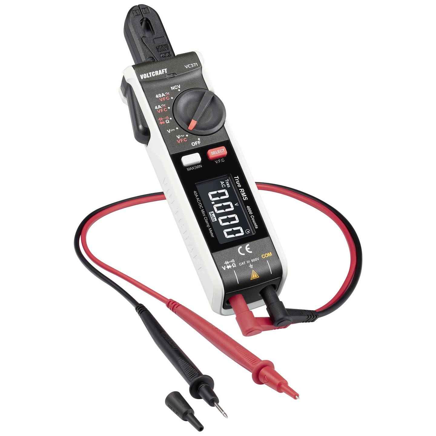 Voltcraft Stromzange Zangenmessgerät Ac Dc Vc371 Digital Iso Kalibriert Schwarz B-Ware - 4064161323367