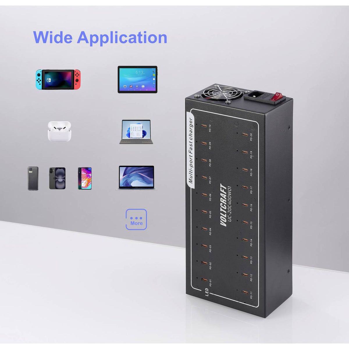 VOLTCRAFT UC-20C400W01 USB C Ladegerät Netzteil Ladestation USB C Schnelllad111 - 4064161390833