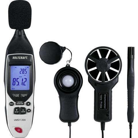B-Ware Voltcraft Um5/1 200 Umweltmessgerät Temperaturadapter Fühler Typ K 5in1 Lcd - 4053199983537