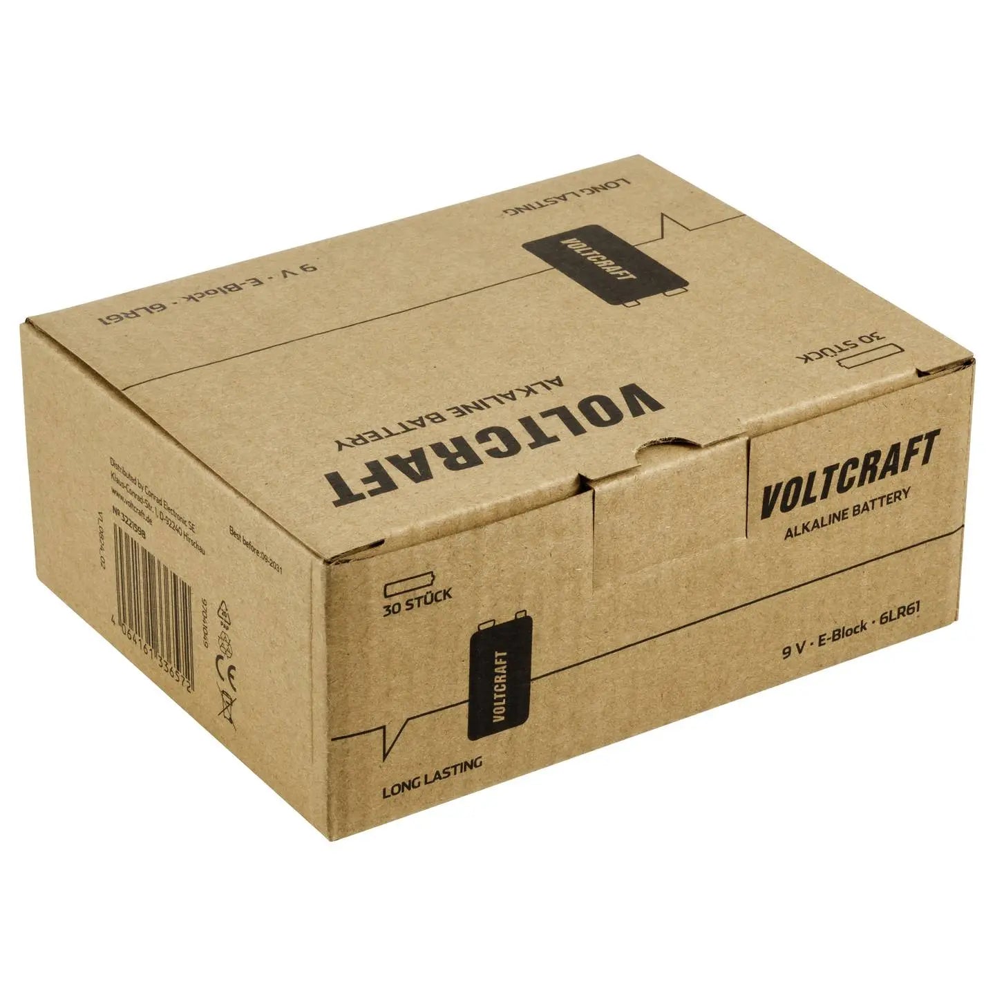 B-Ware Voltcraft 9 V Block Batterie 6 Lr61 Alkali Mangan Hochleistungsbatterie 30 Stück - 4064161336572