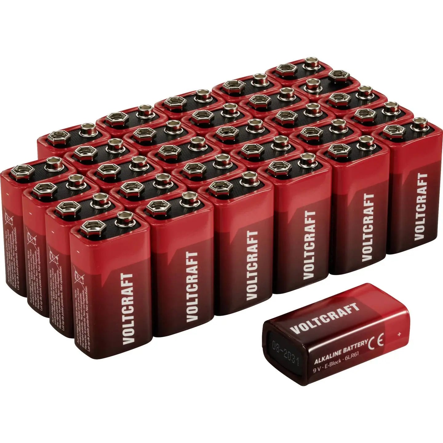 B-Ware Voltcraft 9 V Block Batterie 6 Lr61 Alkali Mangan Hochleistungsbatterie 30 Stück - 4064161336572