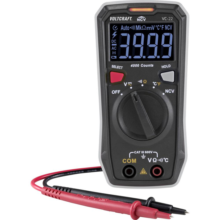 Voltcraft Vc 22 Hand Multimeter Messgerät Digital Iso Kalibriert Cat Iii 600 V B-Ware - 4064161207728
