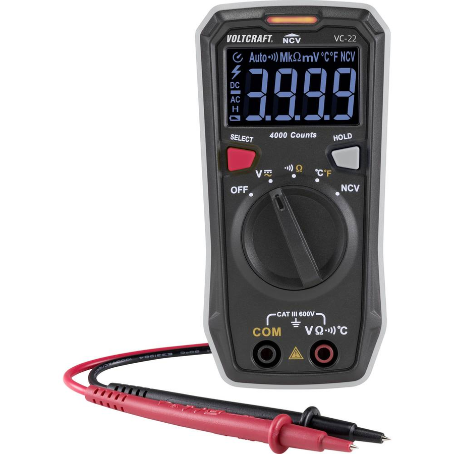 Voltcraft Vc 22 Hand Multimeter Messgerät Digital Iso Kalibriert Cat Iii 600 V B-Ware - 4064161207728
