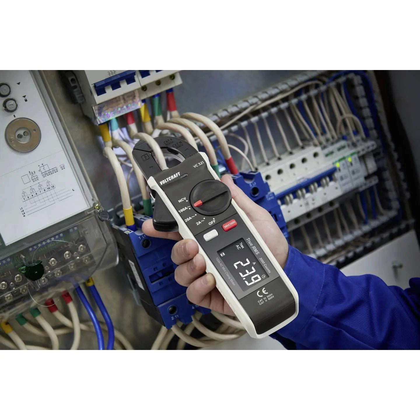 B-Ware Voltcraft Stromzange Zangenamperemeter Wechselstrommesser Vc 321 Iso Kalibriert - 4064161323336