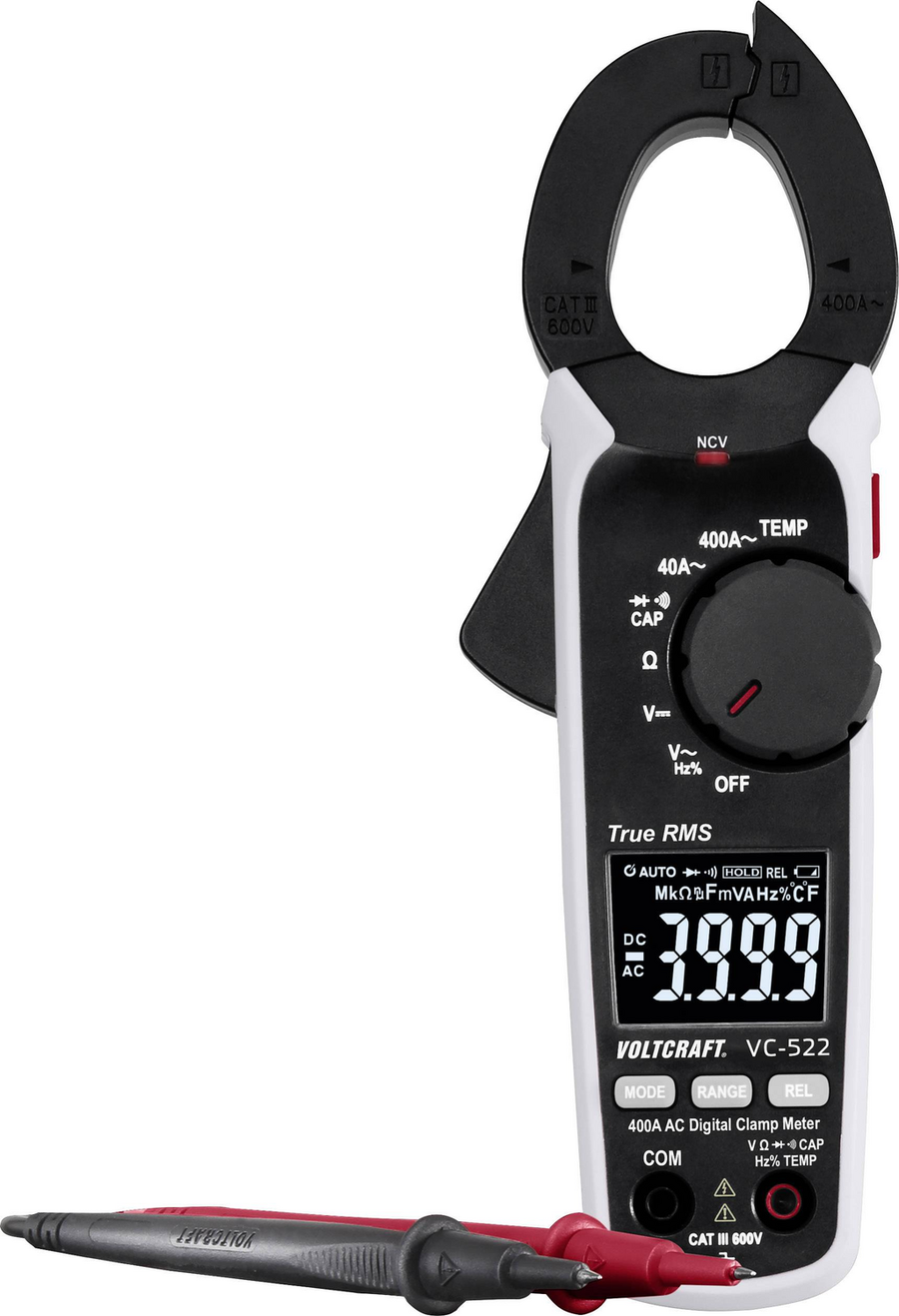 Voltcraft Vc 522 Stromzange Digital Kalibriert Nach: Werksstandard Cat Iii 600 V B-Ware - 4053199547456