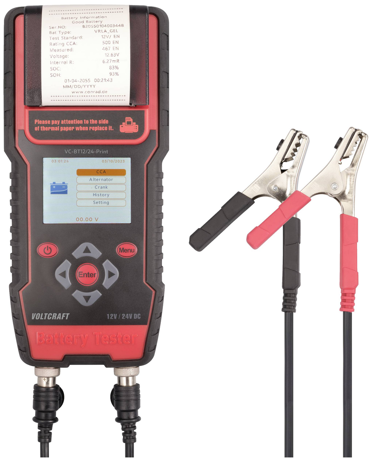 B-Ware Voltcraft Kfz Batterietester Batterieprüfer Batterieprüfung Prüfer 12 V 24 V - 4064161246796