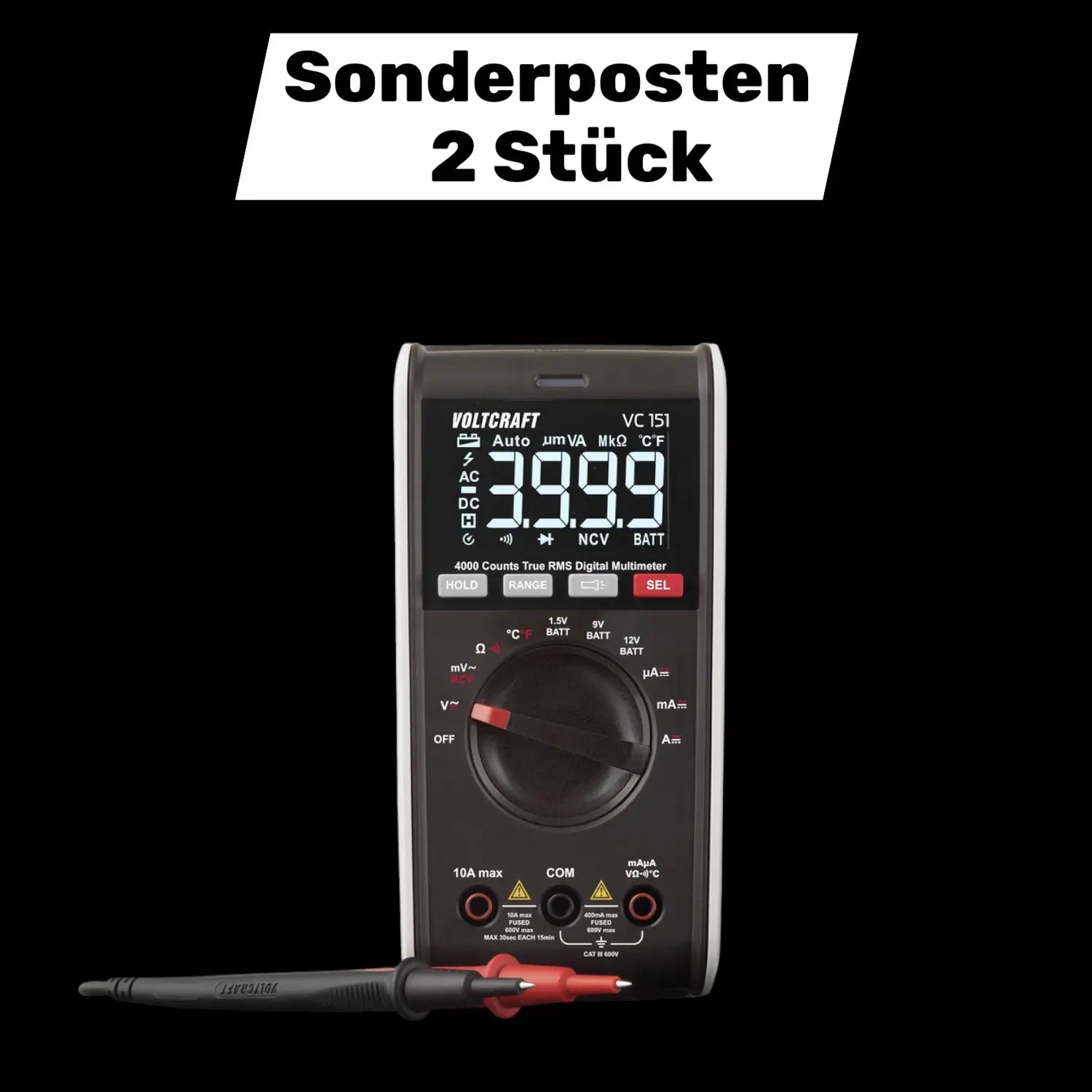 B-Ware Voltcraft Vc151 Hand Multimeter Strommesser Strom Messgerät Digital Cat Iii 600 V - 4064161193366