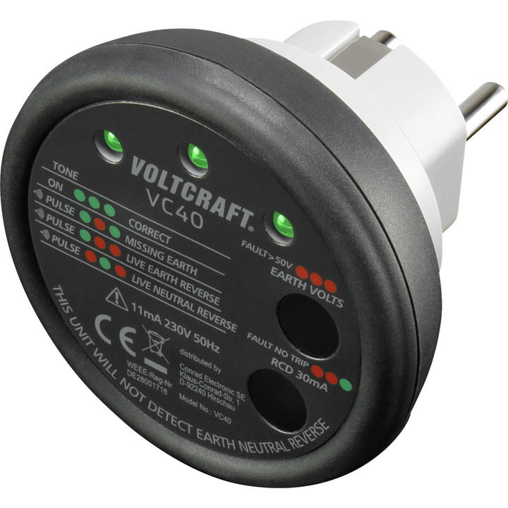 Volstcraft Vc40 Se Steckdosentester Steckdosenprüfgerät Steckdosenprüfer Tester  B-Ware - 4064161235516