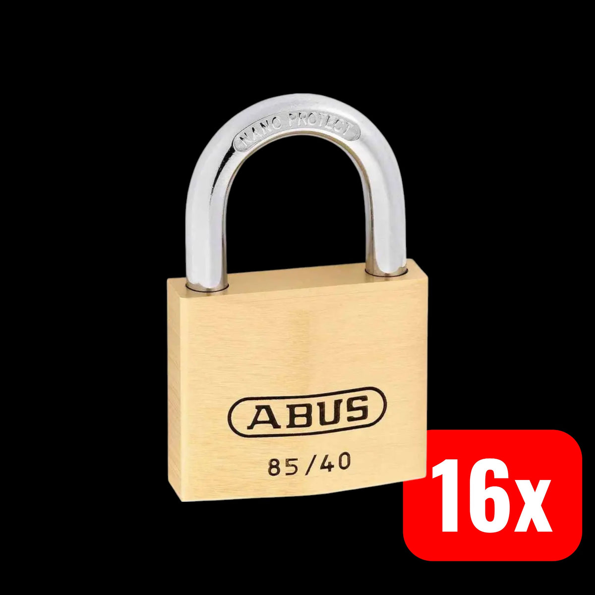 ABUS Vorhangschloss Messingschloss Schloss 85 40 Lock Tag 2 Schlüssel 16 STÜCK - 4003318806308