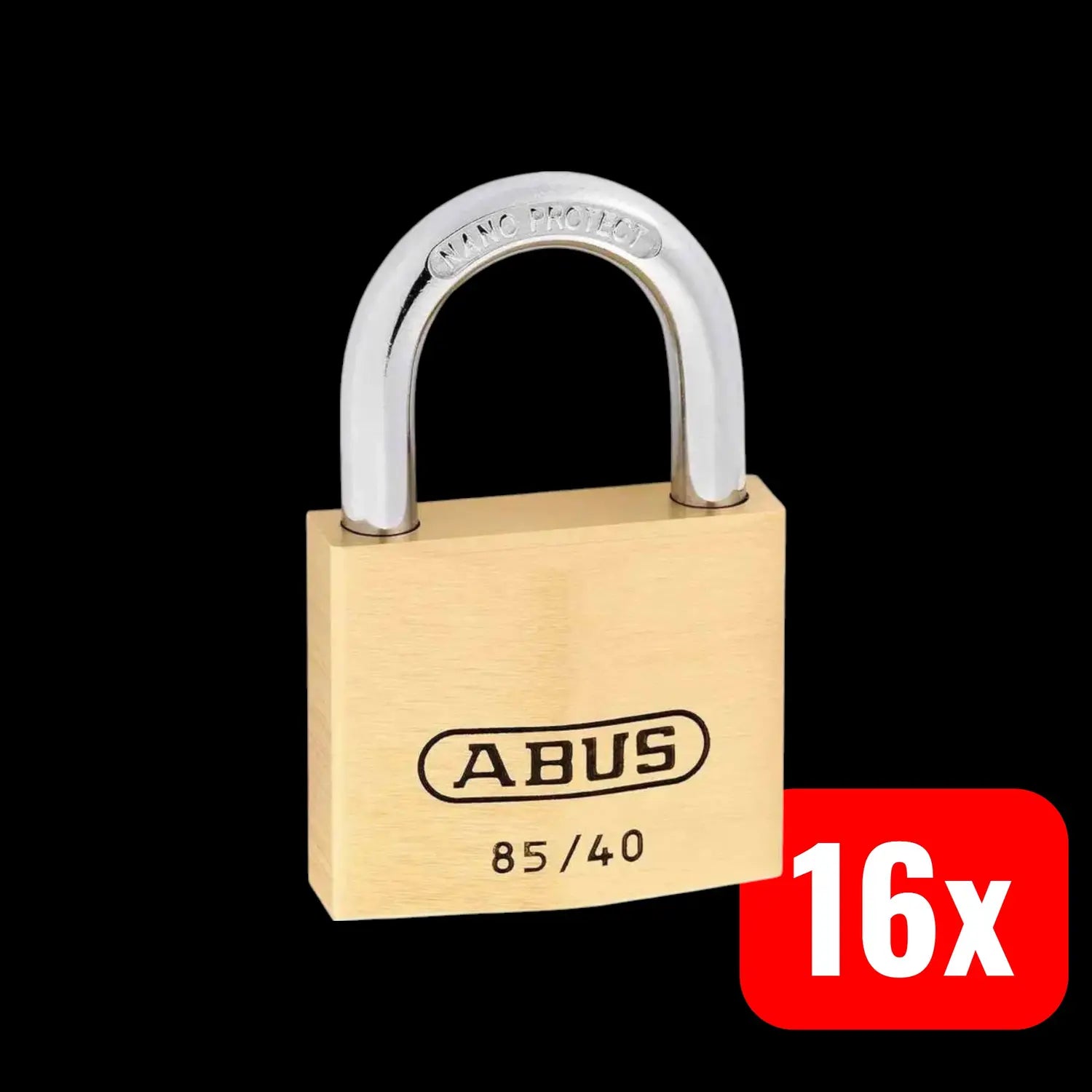 B-Ware Abus Vorhangschloss Messingschloss Schloss 85 40 Lock Tag 2 Schlüssel 16 Stück - 4003318806308