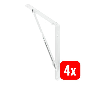 B-Ware Vormann Klappkonsole Stütze 400x400mm Stahl Diagonal Tragarm Weiß 4 Stück